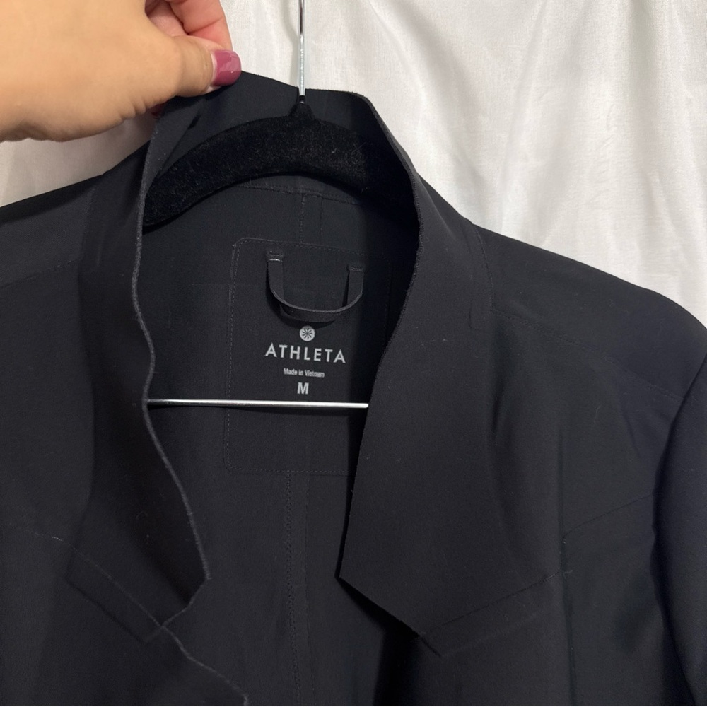Athleta Interstellar Blazer Size Medium Black Zip… - image 2